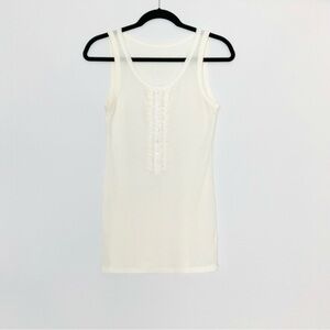 Marc Cain Silk Cotton White Sheer Sleeveless Tank Top S